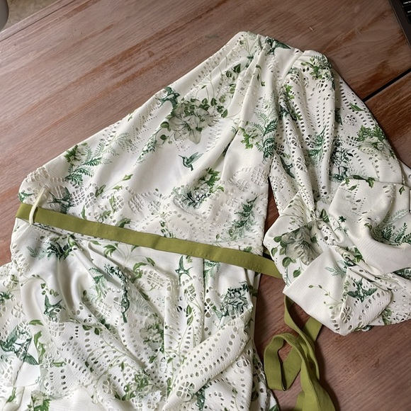 NWT ASOS one shoulder cut work floral print dress with belt - Picture 7 of 9